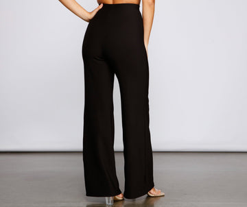 Flaunt It Ribbed Wide Leg Pants